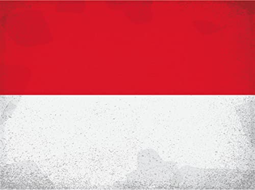 Targa in metallo 30 x 20 cm Tin Sign National Flag: Indonesia Vintage – DekoNo7