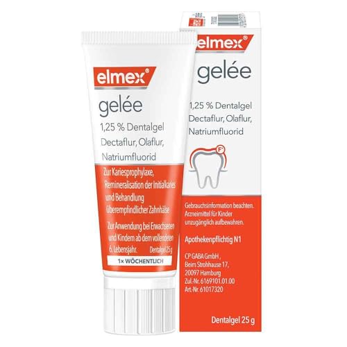 elmex gelée Fluorid Zahnpasta zum Schutz vor Karies und schmerzempfindlichen Zähnen, 25 g Gel
