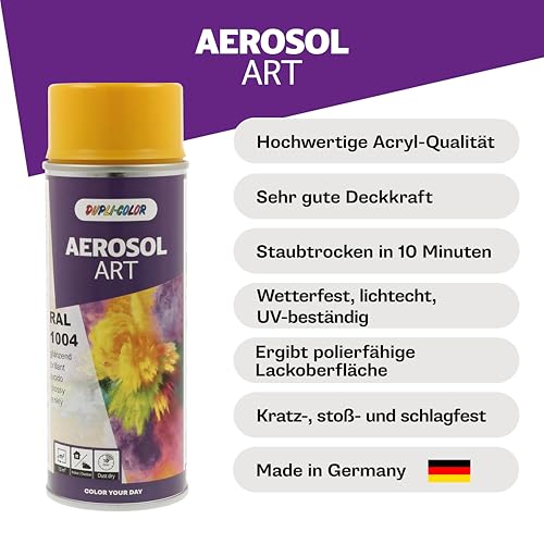 DUPLI-COLOR AEROSOL ART RAL 1004 Goldgelb glänzend 400 ml - Sprühfarbe – Ansicht 3