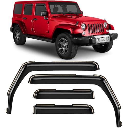 Voron Glass Rain Guards for Jeep Wrangler JK