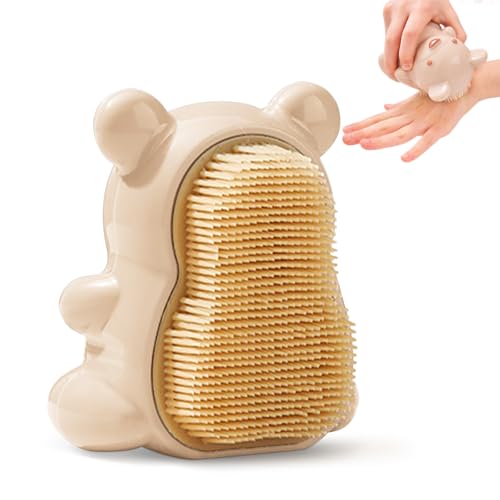 SAMIQU Bear Fingernail Brush, Kids Nail Brush with Soft Bristles - Nail Cleaning Brushes for Hand, Toes for Children, Women and Girls (Beige)
