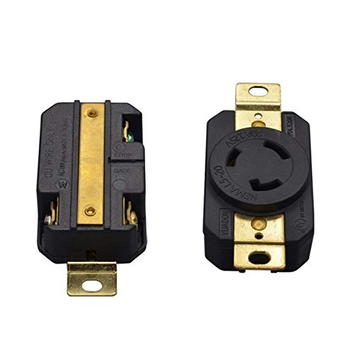 Twist Locking Industrial Grade Grounding Flush Mounting NEMA L5-20R General-Purpose Receptacle 2 Pole 3 Wire 125Volt AC 20 Amp