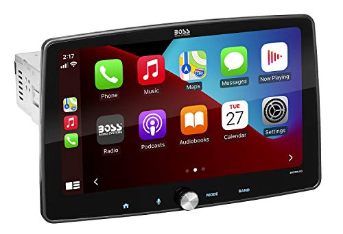 BOSS Audio Systems BCPA10 - Single Din Chassis with Detachable 10.1 Inch Capacitive Touchscreen, Apple CarPlay, Android Auto, Bluetooth, No DVD, RGB Illumination, High Resolution FLAC Audio