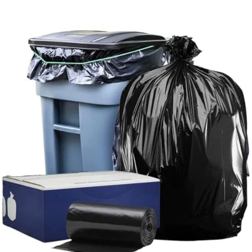 Plasticplace 95-96 Gallon Garbage Can Liners │ 1.5 Mil │ Black Heavy Duty Trash Bags │ 61” X 68” (50Count) (W95LDB15)