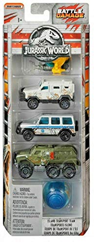 Jurassic World Battle Damage Matchbox Cars