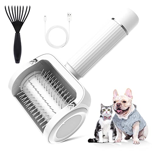 Electric Pet Hair Remove, Dog Cat Hair Remover for Grooming Long or Short Haired Dogs Cats Pet, Efficient Electric Dog Hair Brush for Furniture Couch Carpet Car Seats and Bedding