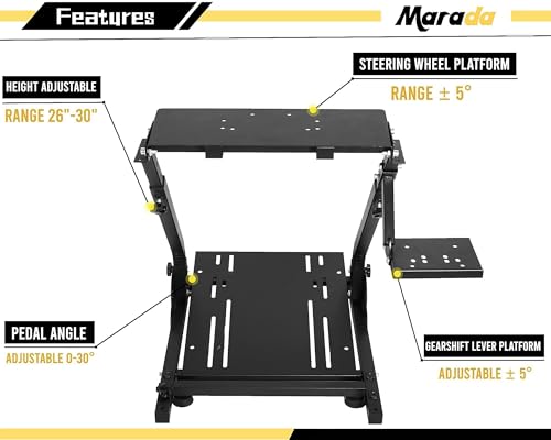 Marada SIMULATOR COCKPIT MN G920 Racing Simulator Cockpit Compatible With Logitech/Thrustmaster G27 G25 G29 G920,Pro Gaming Steering Wheel Stand,Wheel And Pedals Not Included thumb #3