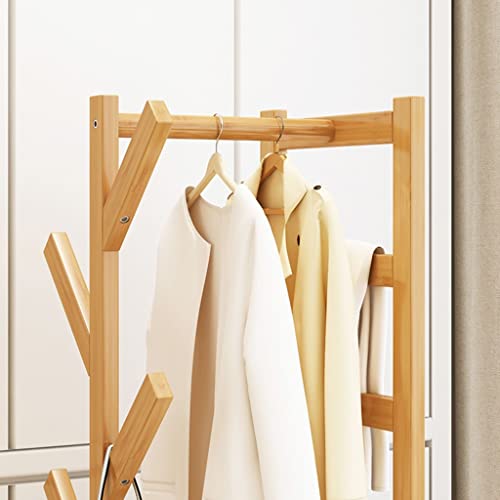 Étagère d'angle multifonctionnelle avec cintres pour ranger la maison