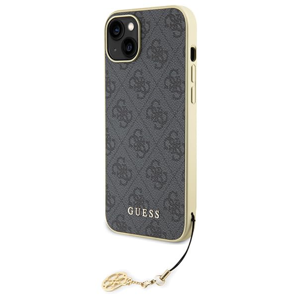 GUESS Custodia Guess GUHCP15MGF4GGR per iPhone 15 Plus 6.7" rigida grigia 4G Collezione Charms