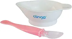 Kit Prato com Colher Rosa, Clingo, rosa