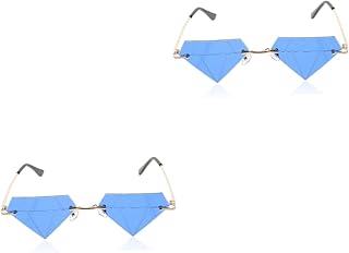 2 Pares De Óculos De Sol Em Forma De Diamante Óculos De Sol Modernos Óculos De Sol Decorativos Quay Óculos De Sol Para Mulheres Óculos Sem Aro Óculos De Sol Modernos Para Mulheres