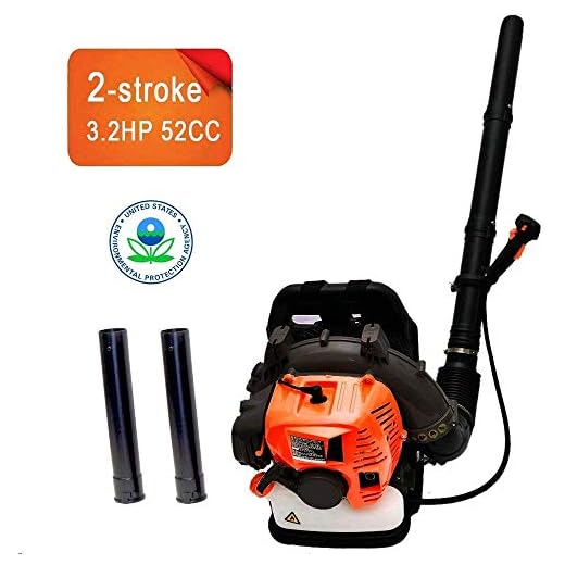EASYG 2Stroke 3.2HP 52cc Gas Backpack Leaf Blower EPA Powered Debris w/Padded Harness