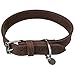 TRIXIE Rustic Halsband Leder Größe M: Halsumfang 37–44 cm/40 mm in Dunkelbraun - genähtes Lederhalsband für mittelgroße Hunde, in klassischem Design, schonendes Anleinen, 19006