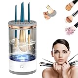 Makeup Brush Cleaner - Makeup Brush Cleaner Machine with Brush Clean Mat, Portable Compact Design for Travel Home Use