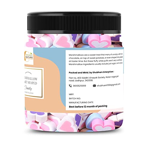 Organic Nature Marshmallows 100% Vegan - Assorted Fruit Flavours [ Jar Pack] (25 Piece)