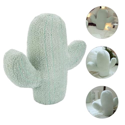 Coussin décoratif cactus en coton doux vert clair de taille moyenne - 7