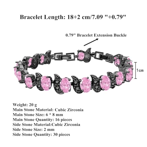 Image of LMXXVJ Fashion Tennis Bracelet Created Emerald White Gold Plated Charm Bracelet Gifts Jewelry for Women