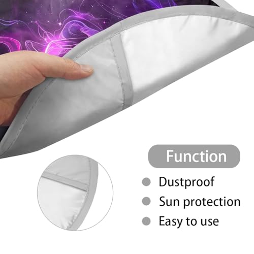Image of Purple Rose Steering Wheel Sunshade Cover Anti Slip Car Interior Accessories for Sun Heat Car Interior Sunshade Easy Installation Universal Fit Most Cars Women