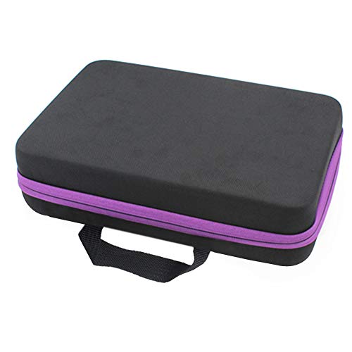 SJLED Multifuncional Aceite Esencial de Caja con Mango, aceites Caja Bolsa antigolpes Resistente a los Golpes de plástico Espuma ölflaschenbox, 30 Agujeros, 15ML