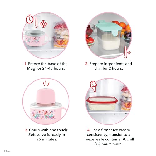 Image of Disney | Dash Princess My Mug Ice Cream Maker - Electric Countertop Soft Serve Ice Cream Machine, Single Serve Half-Pint Princess Mug with Ingredient Chute & Recipe Guide