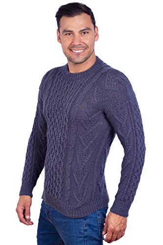 Handmade Warm Irish Aran Alpaca Sweater for Men - Nordic Pullover in Alpaca Wool2
