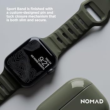 Nomad Sport Strap Watchband for Apple Watch, Ash Green, 45