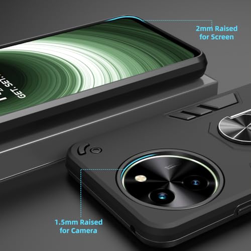 Image of NDCOM for Vivo T3x 5G Back Cover | Premium Vivo Y58 5G Back Cover | Shockproof Ring Holder Case