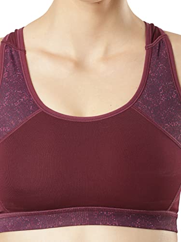 Image of Jockey MI03 Women's Wirefree Padded Polyester Elastane Stretch Printed Full Coverage Racer Back Styling Sports Bra with Stay Dry Treatment