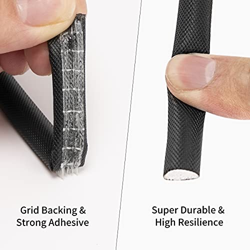 D Shape Weather Stripping For Small Gaps, 5/16'' W X 1/4'' T Self-Adhesive Foam Seal Strip For Windows And Doors Jamb Soundproofing Weatherstrip, Frame Seal Gaps Of Anti-Collision And Side (Black) #TOP2