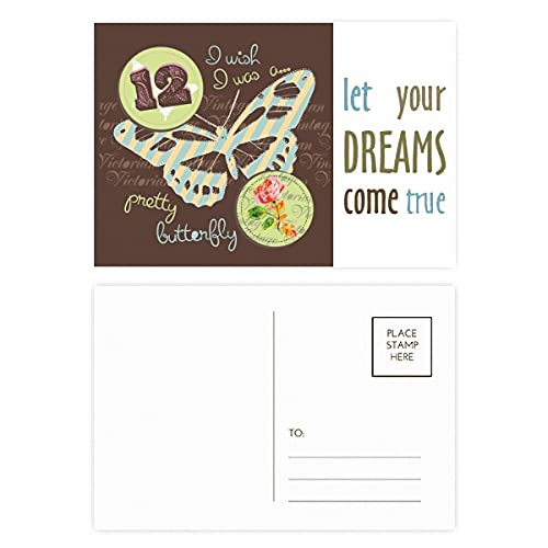 Cartes postales remerciement roses papillons : lot de 20 papeterie mariage baptême