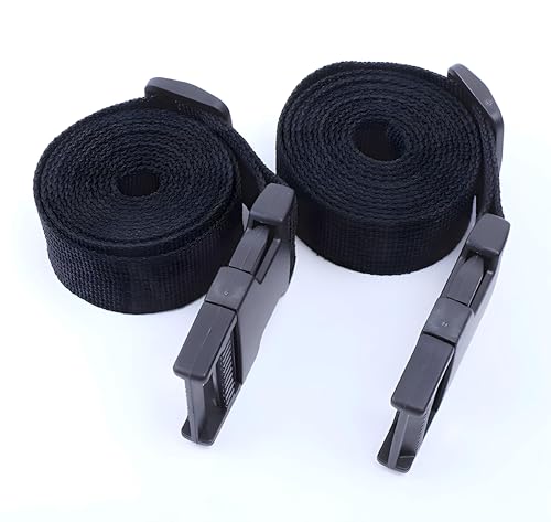 Gurtband mit Verstellbare Schnallen 25mm Schwarz Nylon, 2 Stück 100 cm Gurtschnalle Packgurte Schnallen und Verschlüsse Steckschnalle Schnallen Gurtband Gepäckgurte Einstellbare Reisezubehör(Schwarz)