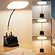brightower Schreibtischlampe Kinder, Touch LED Schreibtischleuchte mit Stifthalter, 3 Farben&Stufenloses Dimmen,Schwanenhals Leselicht mit USB-Anschluss, für Büro, Schlafzimmer, Wohnzimmer (Schwarz)