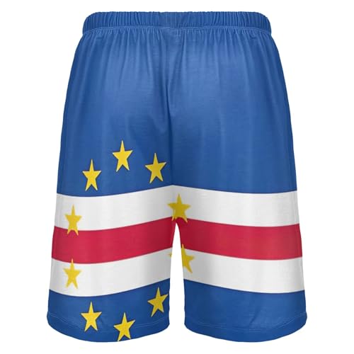 Cape Verde Flag Mens Pajama Shorts Gym Running Casual Cool Lounge Shorts Pj Sleepwear S2