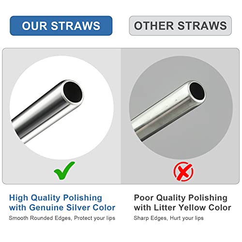 Image of Replacement Straw Compatible with Stanley 40 oz 30 oz Cup Tumbler, 6 Pack Reusable Straw with Cleaning Brush, Plastic, Stainless Steel