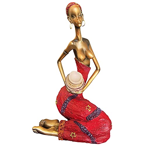 Kingzhuo Large African Sculpure Women Statue African Women Figurine Exotic Lady Beautiful Sculptures Home Decor African Decoration Table Display Ornaments 9.76 in Tall Artwork Birthday