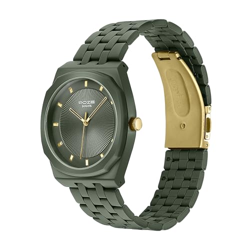 Image of Sonata Poze 6 Terra Trails Quartz Olive Round Dial Men's Watch | Stainless Steel Strap Material | Watches for Men Analog - SP70073KM02