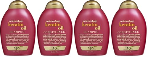 OGX Anti-breakage Keratin Oil Shampoo & Conditioner (13 Ounces) (Pack of 2)