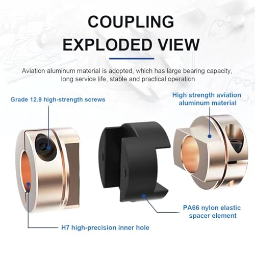 Accouplement flexible Oldham en aluminium pour éliminer les vibrations