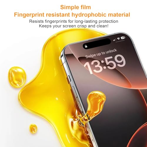 Image of OneFish Privacy Screen Protector for iPhone 17 Pro, Full Edge Coverage 6.3 inch 17 Pro Scratch Resistant, Bubble Free, Easy Installation, Auto Dust-Elimination, 2 Pack