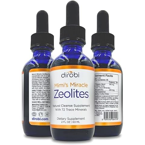 Mimi's Miracle Zeolites: Micronized Zeolite Supplement Liquid with 70 Trace Minerals - Supports Cell Restoration, Immune & Digestive Tract Health - (2 oz Bottle, 30 Day Supply) Cover