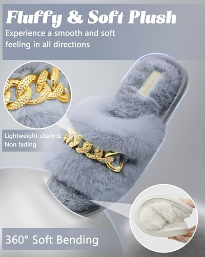 Cozy Fuzzy Fluffy Slippers - Memory Foam Indoor & Outdoor, Perfect Gifts for Women4