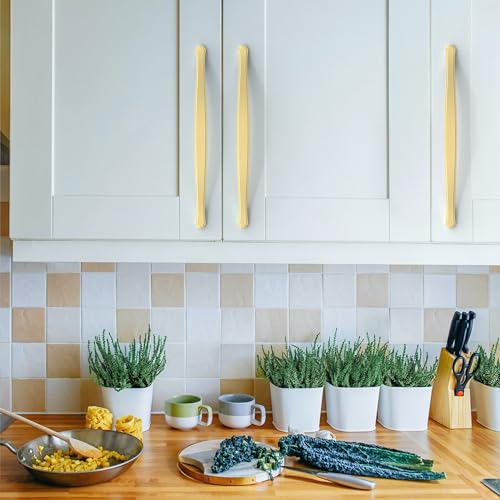 Image of Asidrama 10 Pack 7.5 Inch(192mm) Brushed Gold Cabinet Pulls: Classic Kitchen Cabinet Hardware for Cupboard Drawer Pulls 2792