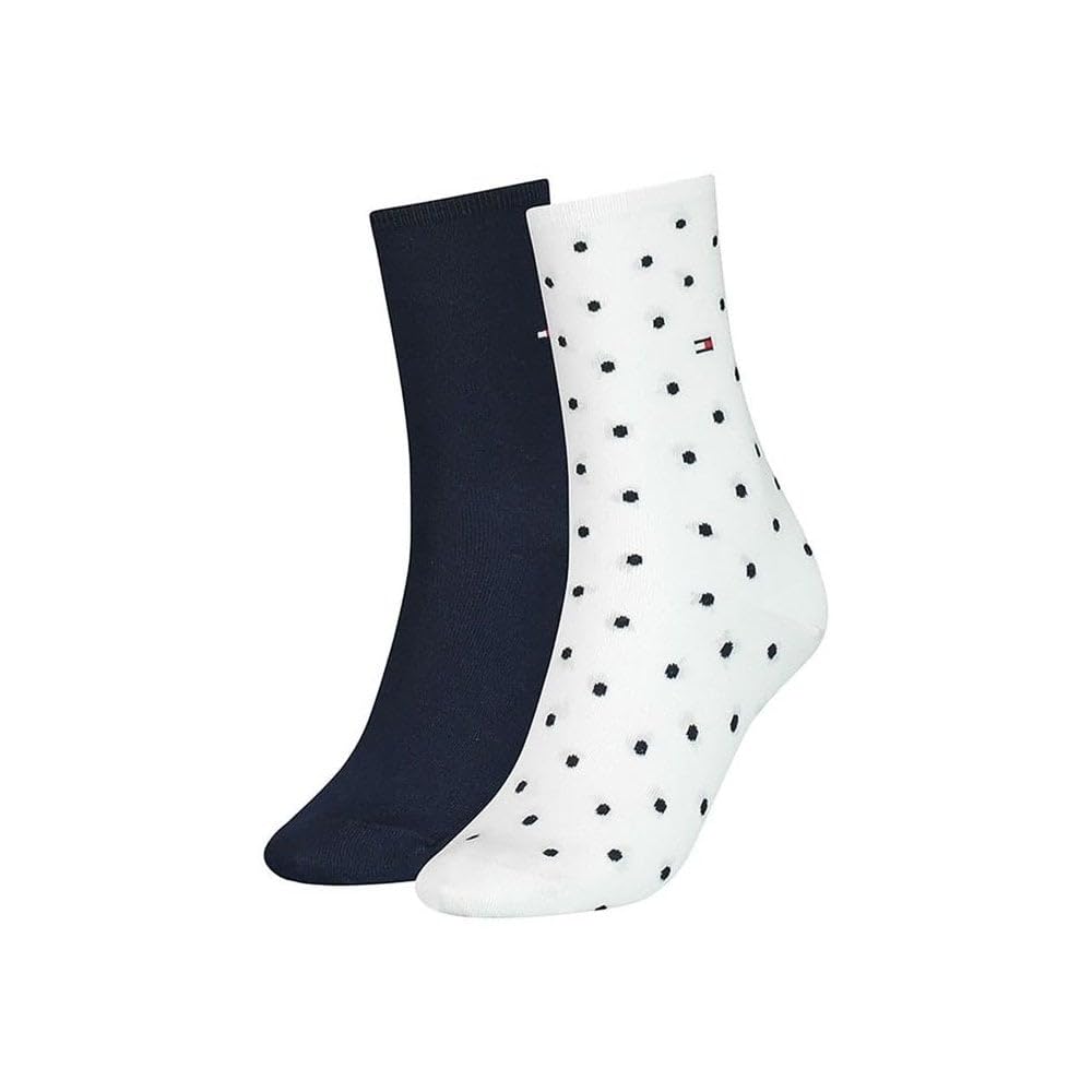 Tommy Hilfiger 2-Pack Dots Pattern Men's Socks, Navy/White 2.5-5 Multicoloured