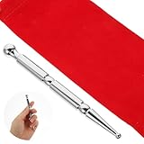 PAMINGONO Doppelkopf Akupressurstift aus Messing Triggerpunkt Massagegerät für Gesicht und Körper Schmerzpunkt Therapie Stift zur Muskelentspannung und Kopfschmerzlinderung Silberfarben