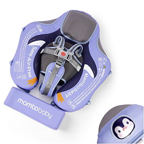 Mambobaby Float Newest Baby Pool Float With Canopy Upf 50+, Non Inflatable Baby Floats For Swim Pool, Add Tai Size Improved Baby Floatie For Aged 3-24 Months Infants Swimming Training(Penguin) #TOP2