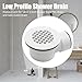 Anxingo Low Profile Shower Drain, 1.5Inch Side Outlet Drain Assembly with Perforated Strainer, Replacement for 1.5 or 2 Inch Shower Base PVC Drain and Side Outlet Drain