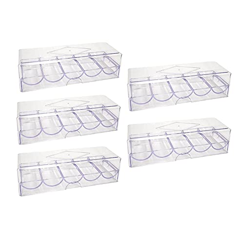 NISHZHU Pokerchip-Halter aus transparentem Acryl mit Deckel/Casino-Chip-Ablage mit Deckel, für jeweils 100 Chips