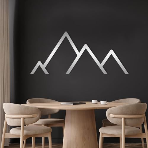 Décoration murale en métal montagne au design minimaliste pour salon