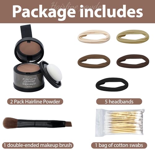 2 Pack Hairline Powder for Women and Men, Used to Root Touch Up Hair Color, Thinning and Gray Hair Coverage and Bald Spots Coverage, Auburn