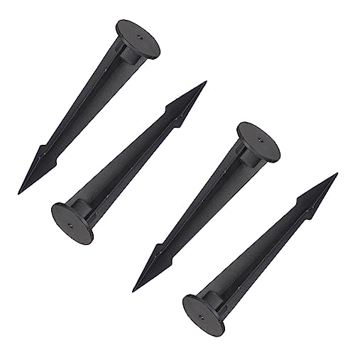 balacoo 4pcs Aluminum Ground Spikes for Garden Solar Powered Torch Lights Replacement Tool Outdoor Spikes